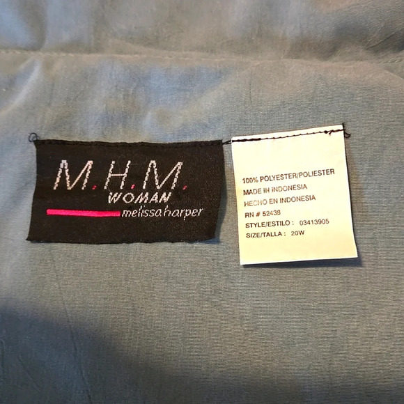 90s M.H.M. Melissa Harper 2 pc Maxi Sage Green Jacket Green & White Dress 20W - Picture 11 of 16